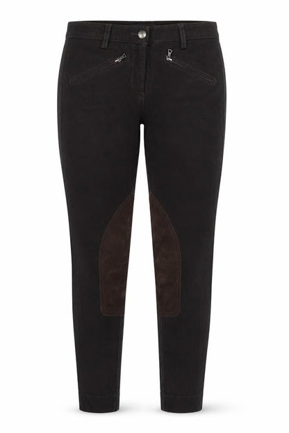 Front view of Cambio Women Brown UK 8 Rachel Skinny Stretch Jeans Zip Pockets