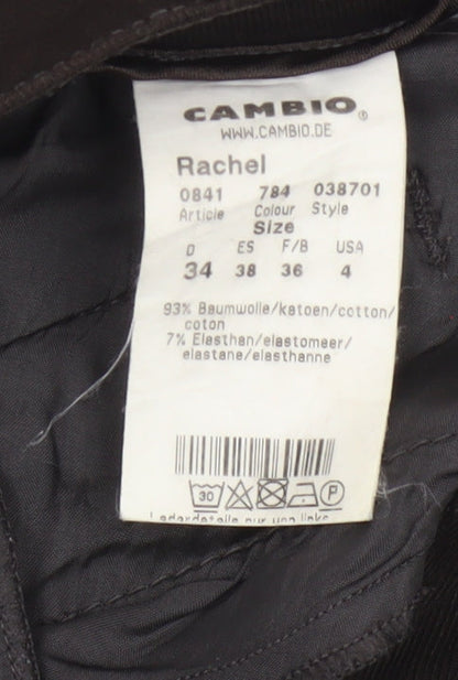 Cambio Women Brown UK 8 Rachel Skinny Stretch Jeans Zip Pockets