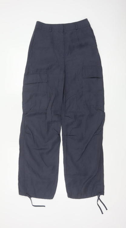 Marks & Spencer Women's Blue UK 6 Regular Cargo Trousers Pockets