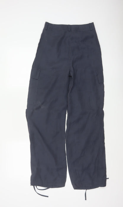 Marks & Spencer Women's Blue UK 6 Regular Cargo Trousers Pockets