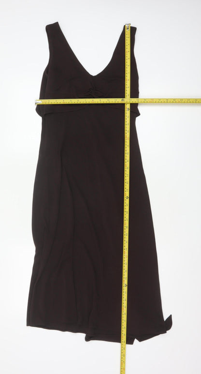 Monsoon Women Black Size 10 Maxi V-Neck Ruffle Formal Dress
