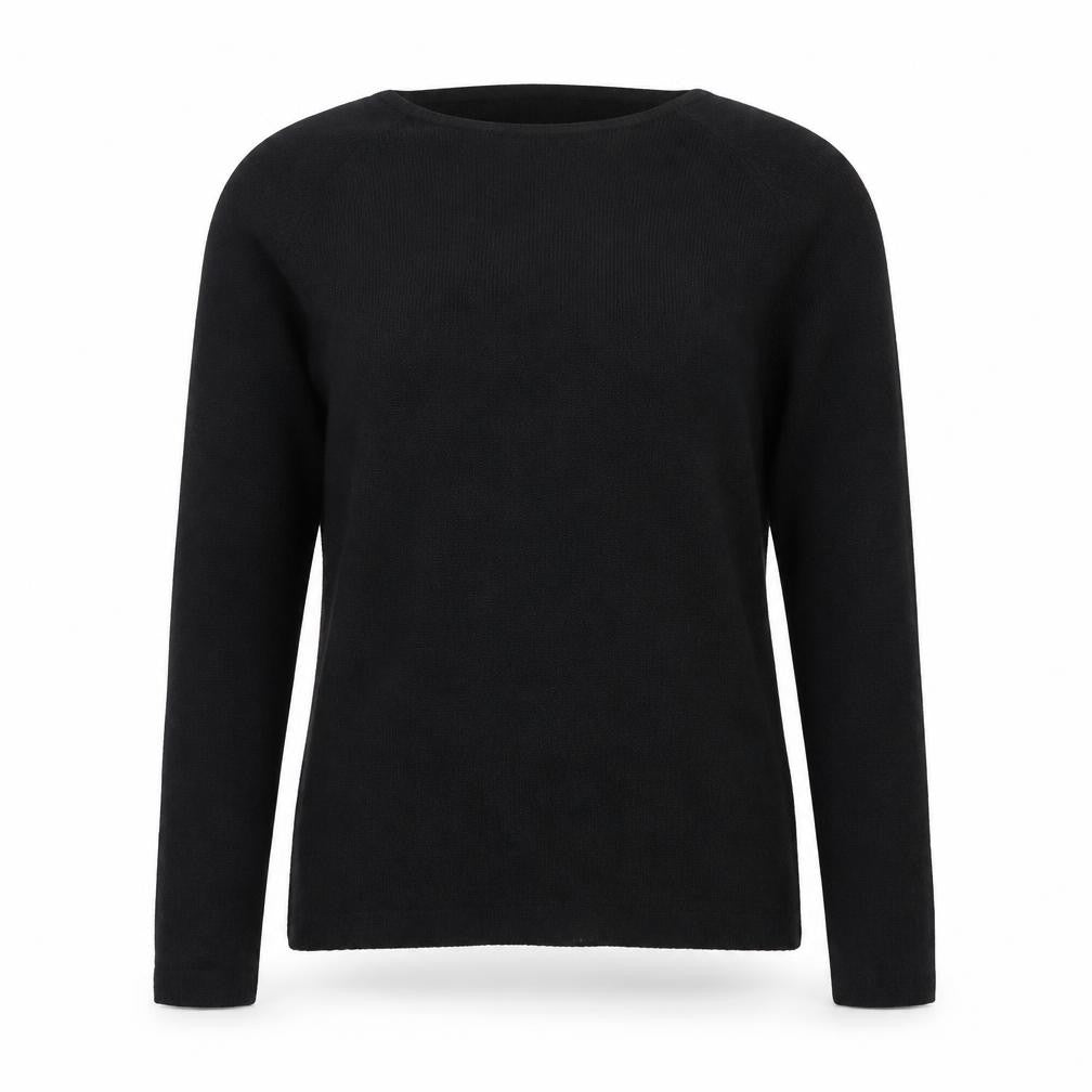Nicole Farhi Women Black M Wool Blend Round Neck Knit Jumper