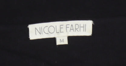 Nicole Farhi Women Black M Wool Blend Round Neck Knit Jumper