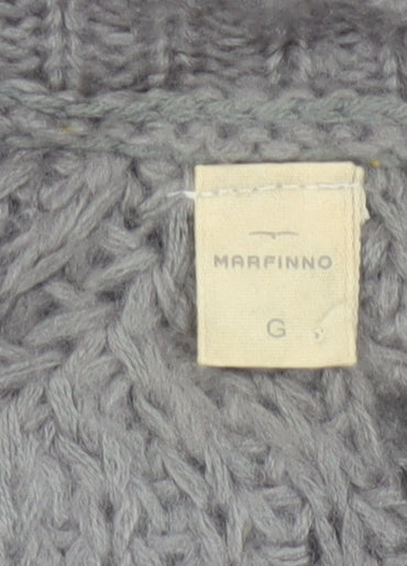 Marfinno Women’s Grey L Cable Knit Beaded Crew Neck Jumper