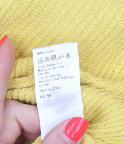 John Lewis Women Yellow Cotton Knit Pullover Jumper Size 14