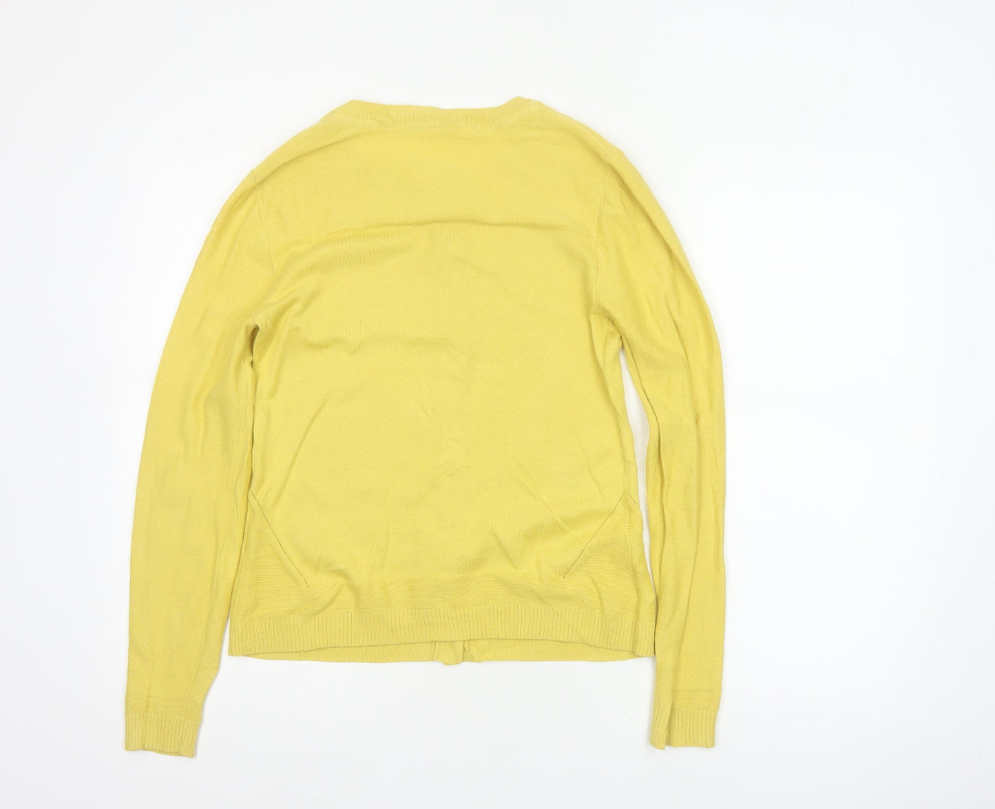 White Stuff Women Yellow UK 10 Cotton Button Front Cardigan