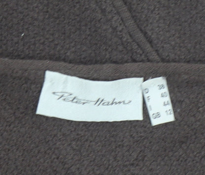 Peter Hahn Women Brown UK 12 Merino Wool Scoop Neck Tunic Jumper