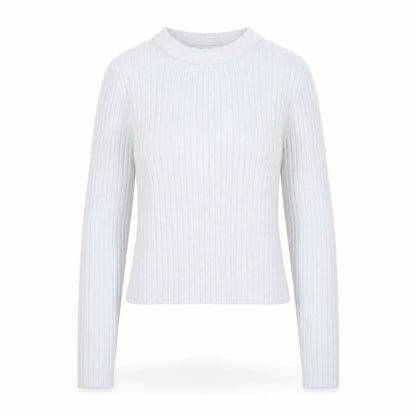 Bershka Women Grey S Ribbed Mock Neck Slim Knit Pullover Jumper