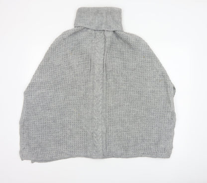 Barbour Women Grey Size S Cable Knit Roll Neck Court Cape