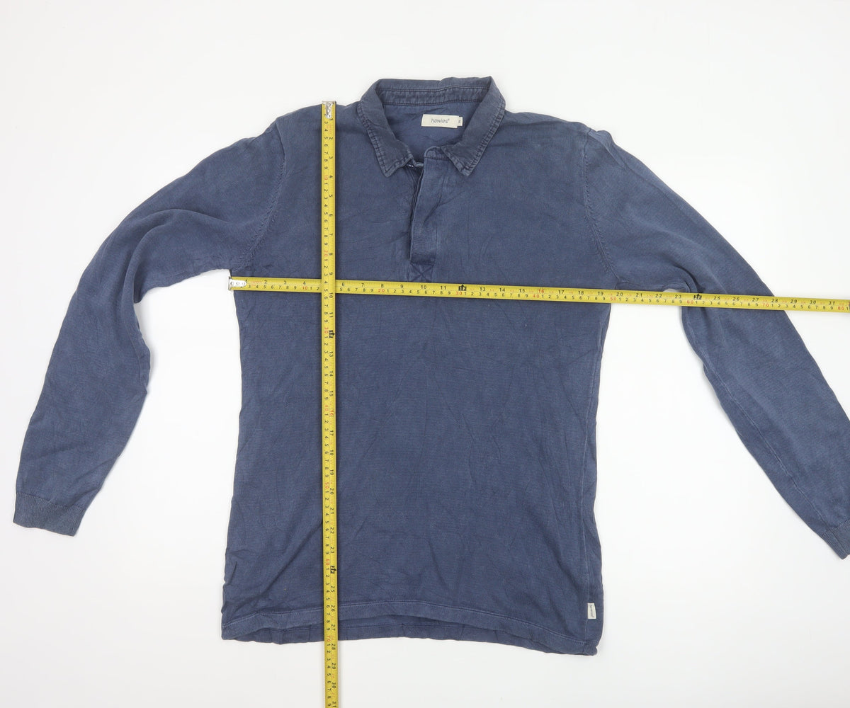 Howies Men's Blue M Long Sleeve Collared Polo Shirt