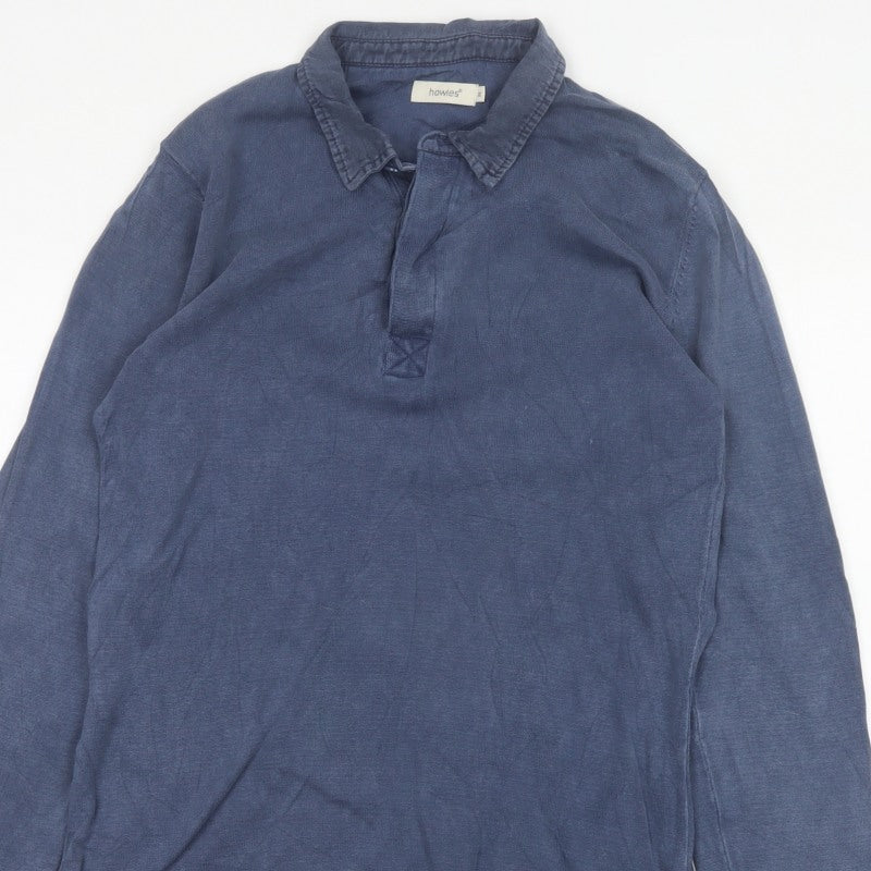Howies Men's Blue M Long Sleeve Collared Polo Shirt
