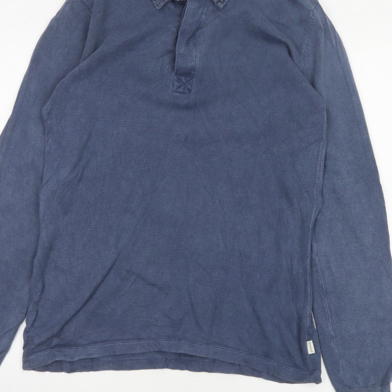 Howies Men's Blue M Long Sleeve Collared Polo Shirt
