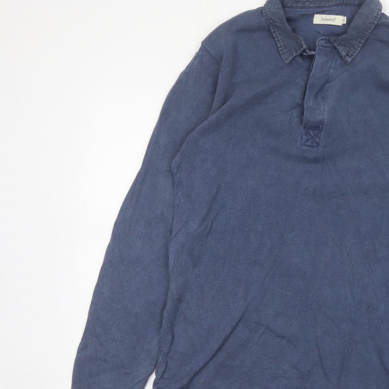 Howies Men's Blue M Long Sleeve Collared Polo Shirt