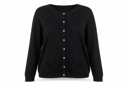 Laura Ashley Women’s Black UK 16 V-Neck Button Knit Cardigan
