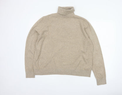 Marks & Spencer Women’s Beige L Roll Neck Knit Pullover Jumper