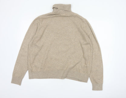 Marks & Spencer Women’s Beige L Roll Neck Knit Pullover Jumper