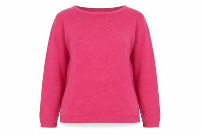 EWM Women Pink UK 10-12 Cotton Crew Neck Raglan Sleeve Jumper