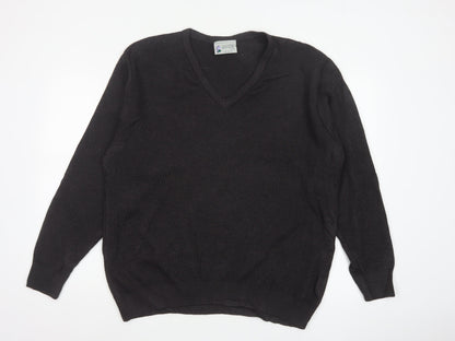 Balmoral Knitwear Men’s Black 2XL V-Neck Wool Blend Pullover Jumper