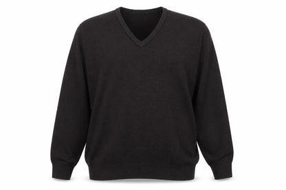 Balmoral Knitwear Men’s Black 2XL V-Neck Wool Blend Pullover Jumper
