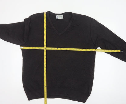 Balmoral Knitwear Men’s Black 2XL V-Neck Wool Blend Pullover Jumper