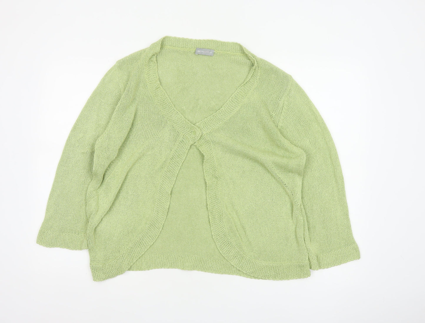 Marks and Spencer Per Una Women's Green Size 22 Open Knit Cardigan