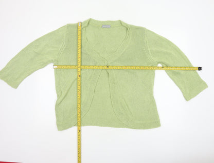 Marks and Spencer Per Una Women's Green Size 22 Open Knit Cardigan