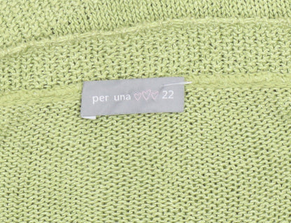 Marks and Spencer Per Una Women's Green Size 22 Open Knit Cardigan