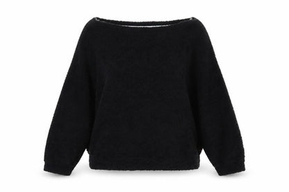 F&F Women Black M Fleece Jumper Pyjama Top Long Sleeve