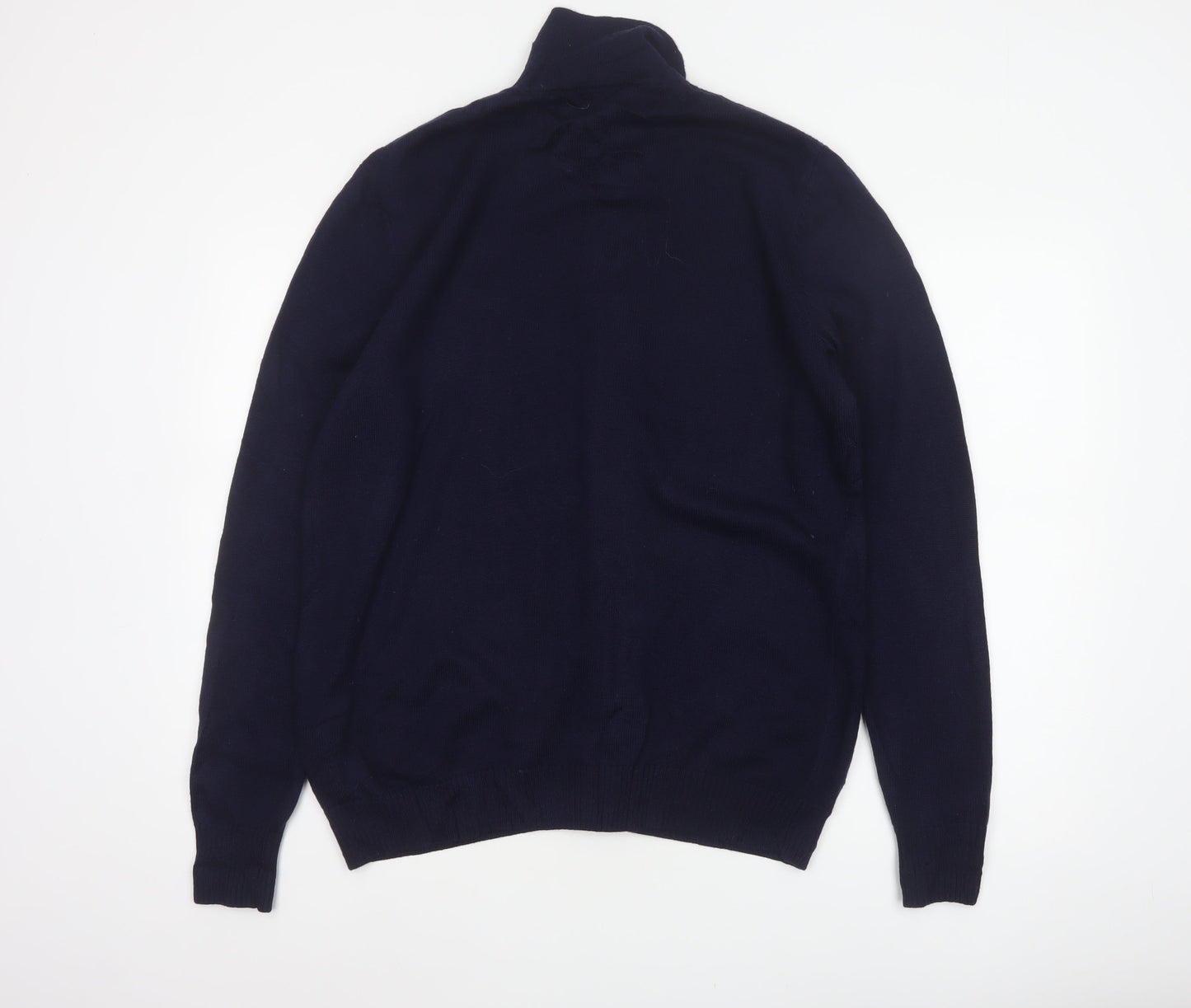 Jaeger Men’s Blue Merino Wool Collared Button Cardigan Large
