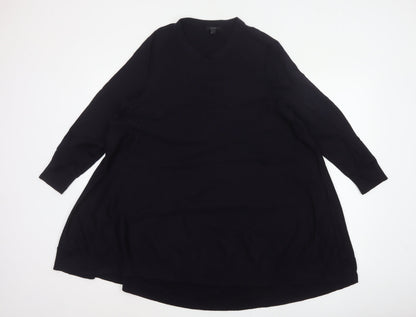 COS Women Black Size 16 Wool Knit Jumper Dress Long Sleeve