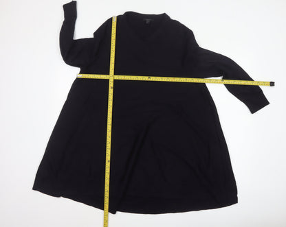 COS Women Black Size 16 Wool Knit Jumper Dress Long Sleeve