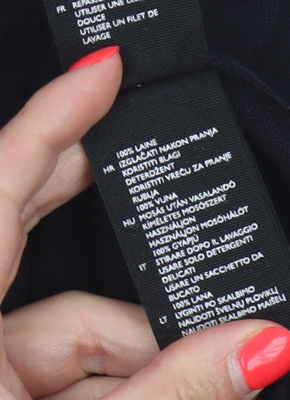 COS Women Black Size 16 Wool Knit Jumper Dress Long Sleeve
