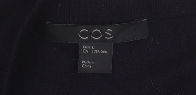 COS Women Black Size 16 Wool Knit Jumper Dress Long Sleeve