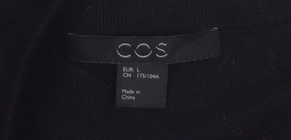 COS Women Black Size 16 Wool Knit Jumper Dress Long Sleeve