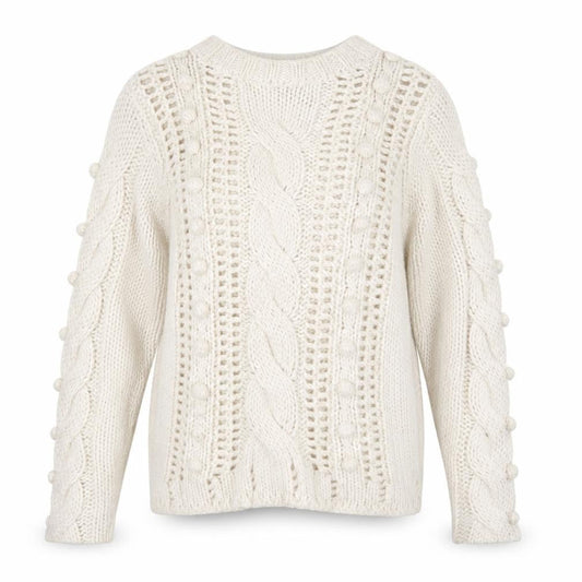 Falmer Heritage Women's Ivory Size 12 Cable Knit Bobble Jumper