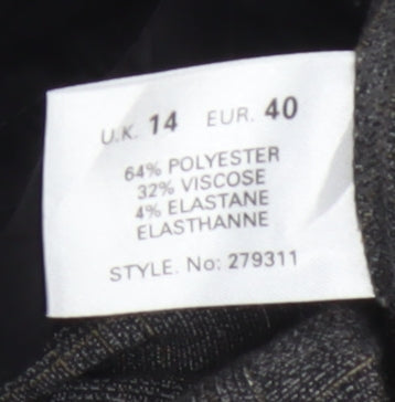Alex & Co Women Grey Check Wide-Leg Dress Trousers UK 14