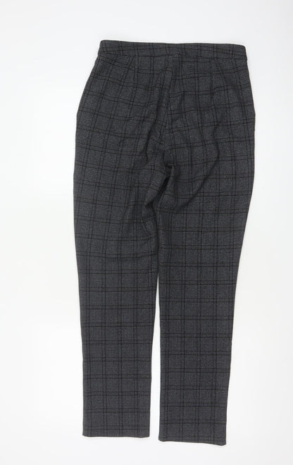 Zaccia Women’s Grey Check Tapered Dress Trousers UK 10 Stretch