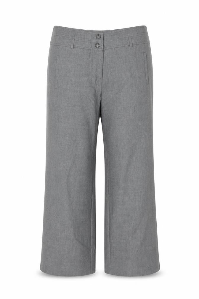 Front view of Alex & Co Women Grey UK 14 Wool Blend Straight Tailored Trousers