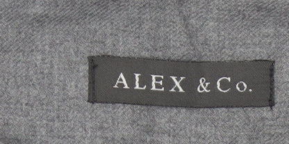 Alex & Co Women Grey UK 14 Wool Blend Straight Tailored Trousers