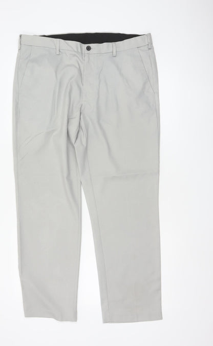 Marks and Spencer Men's Grey 36 Short Regular Fit Dress Trousers