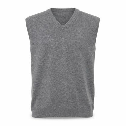 Marks & Spencer Men Grey M Pure Wool V-Neck Knitted Jumper Vest