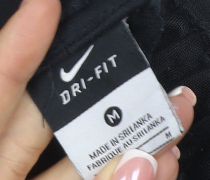 Nike Men Black M Dri-FIT Track Pants Jogger Tapered Zip Pockets