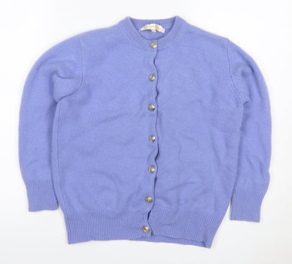 The Cashmere Company Women Purple UK 12 Cashmere Button Cardigan
