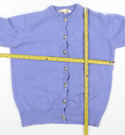 The Cashmere Company Women Purple UK 12 Cashmere Button Cardigan