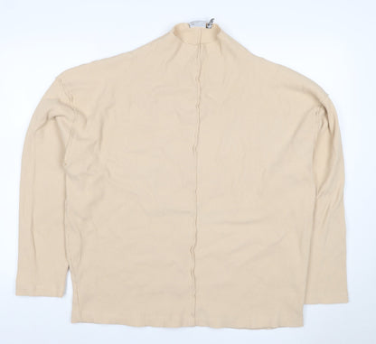 ASOS Men’s Beige XL Waffle Knit Mock Neck Pullover Sweatshirt