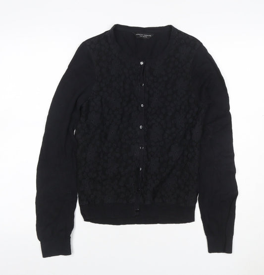 Dorothy Perkins Women Black Size 14 Floral Lace Knit Cardigan