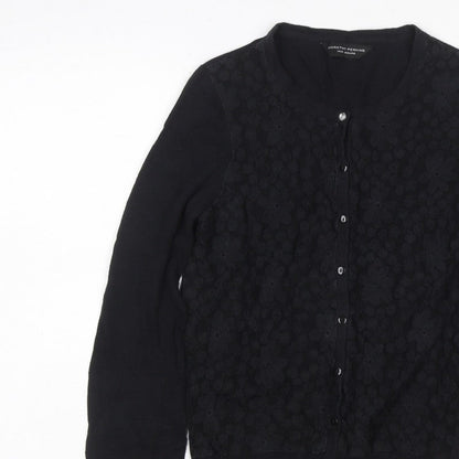 Dorothy Perkins Women Black Size 14 Floral Lace Knit Cardigan