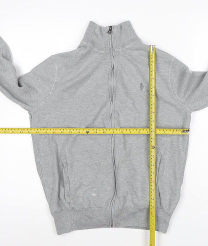 Polo Ralph Lauren Men’s Grey S Full Zip Pima Cotton Knit Sweatshirt