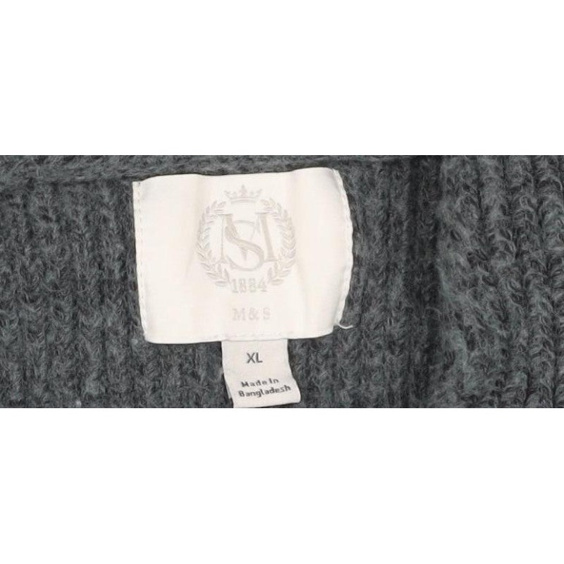 SMOG Men’s Grey XL Cable Knit Shawl Collar Button Cardigan Pockets