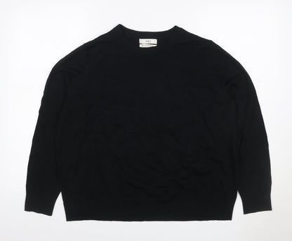 Marks and Spencer Women Black Size 20 Extra Fine Merino Wool Jumper